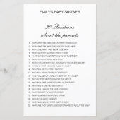 Editable 20 Vragen over het Baby shower van Ouders (Voorkant)