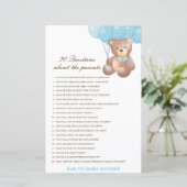 Editable 20 Vragen over het Baby shower van Ouders (Staand voorkant)