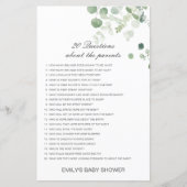 Editable 20 Vragen over het Baby shower van Ouders (Voorkant)