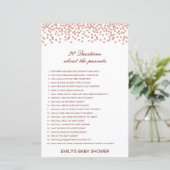 Editable 20 Vragen over het Baby shower van Ouders (Staand voorkant)