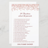Editable 20 Vragen over het Baby shower van Ouders (Voorkant / Achterkant)