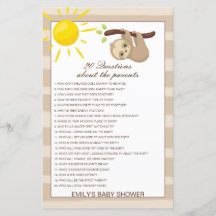 Editable 20 Vragen over het Baby shower van Ouders