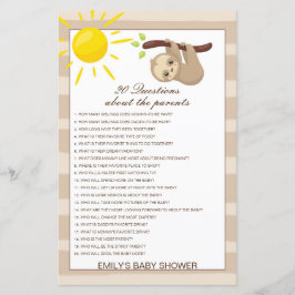 Editable 20 Vragen over het Baby shower van Ouders