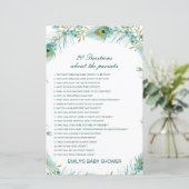 Editable 20 Vragen over het Baby shower van Ouders (Staand voorkant)