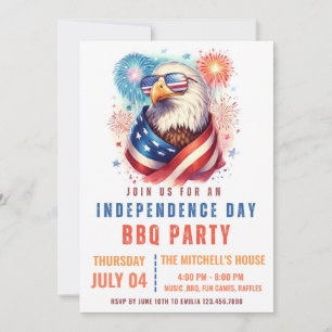 EDITABLE 4th of July Achtertuin BBQ Vuurwerk Neigh Kaart