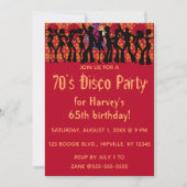 Editable 70s Disco Birthday Party Kaart (Voorkant)
