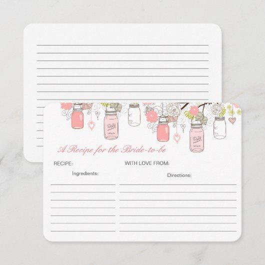 Editable A Recipe voor de Kaart Bride-aan-zijn (Voorkant / Achterkant)