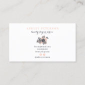 Editable abstract  floral makeup blauw visitekaartje (Achterkant)