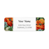 Editable Address Elegant Poppy Cornflower Labels (Voorkant)