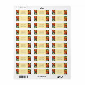 Editable Address Elegant Poppy Cornflower Labels (Full Sheet)