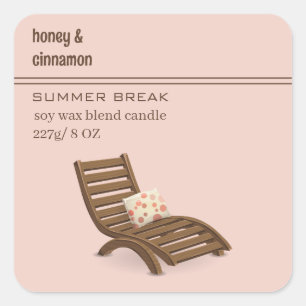 Editable Adirondack Stoel Zomer Vierkante Sticker
