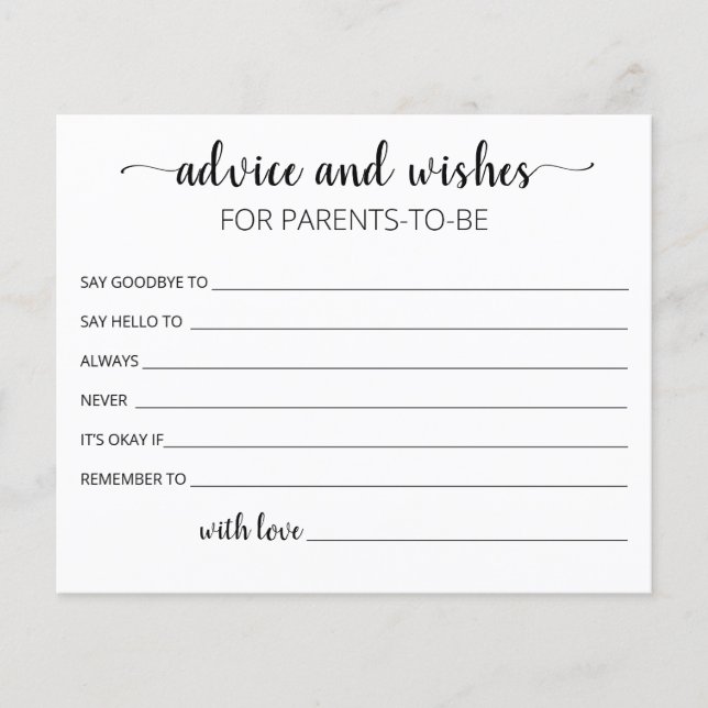 Editable Advice en wenst dat ouders kaart worden (Voorkant)