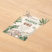 Editable "AGE" Dinosaurs Trex Wild Birthday Acryl Uitnodigingen (Laagn)