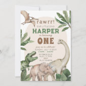 Editable "AGE" Dinosaurs Trex Wild Birthday Kaart (Voorkant)