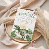 Editable "AGE" Dinosaurs Trex Wild Birthday Kaart