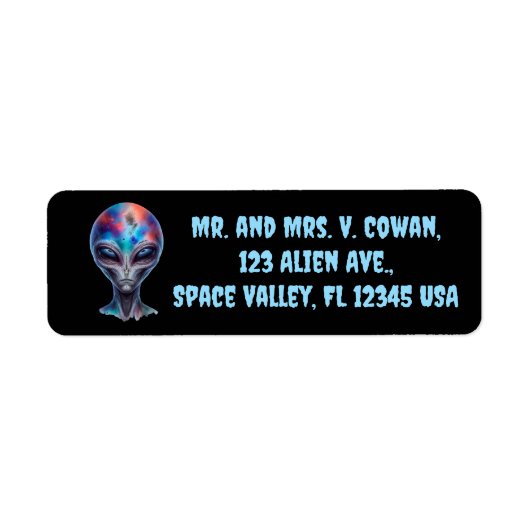 Editable Alien Being Return Address Etiket (Voorkant)
