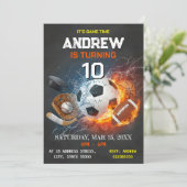 Editable All Star Sports Birthday Invitation Kaart (Staand voorkant)
