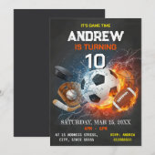 Editable All Star Sports Birthday Invitation Kaart (Voorkant / Achterkant)