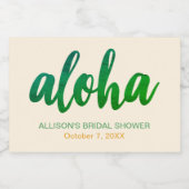 Editable Aloha Tropical Vrijgezellenfeest Mini Sparkling Wijnetiket (Enkel label)