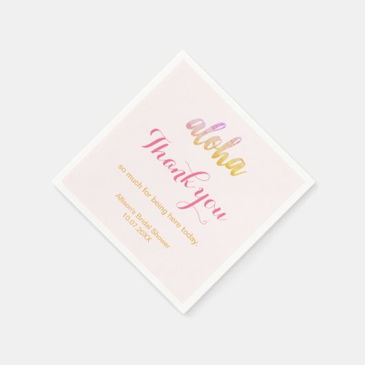 Editable Aloha Tropical Vrijgezellenfeest Servet (Hoek)