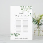 Editable Alphabet Baby Item Baby shower Game (Staand voorkant)