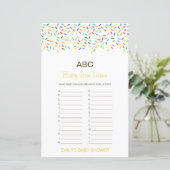 Editable Alphabet Baby Item Baby shower Game (Staand voorkant)