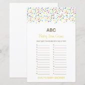 Editable Alphabet Baby Item Baby shower Game (Voorkant / Achterkant)