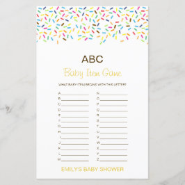 Editable Alphabet Baby Item Baby shower Game