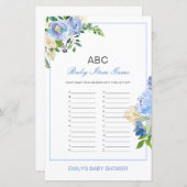 Editable Alphabet Baby Item Baby shower Game (Voorkant / Achterkant)