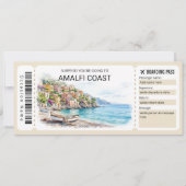 Editable Amalfi Coast Trip Boarding Pass Ticket Kaart (Voorkant)