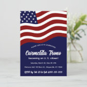 Editable American Flag Citiship Party Kaart (Staand voorkant)