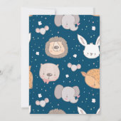 Editable Animal Safari Oerwoud Blue Baby shower Kaart (Achterkant)