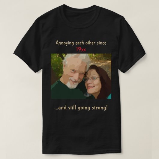 Editable Annoing Elk ander Jubileum Foto T-shirt (Design voorkant)