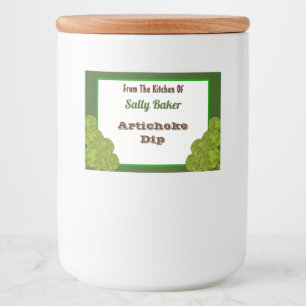 Editable  Artichoke Recipe Sticker