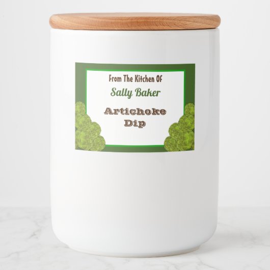 Editable Artichoke Recipe Sticker (Voorkant)