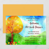 Editable Autumn Leaves Invitation Kaarten (Voorkant / Achterkant)