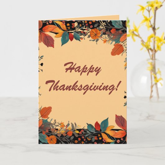Editable Autumn verliest Thanksgiving Kaart (Gele Bloem)