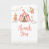 Editable Baby Animal Circus Hartelijk dank! Kaart (Voorkant)