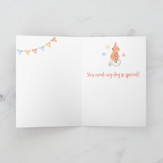 Editable Baby Animal Circus Hartelijk dank! Kaart (Binnen)