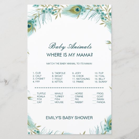 Editable Baby Animal Match, Where is Mama w Answer (Voorkant)