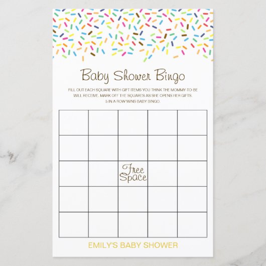 Editable Baby Bingo Baby shower Game PRINTED (Voorkant)