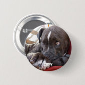 Editable Baby Pitbull Puppies Ronde Button 5,7 Cm (Voorkant /achterkant)
