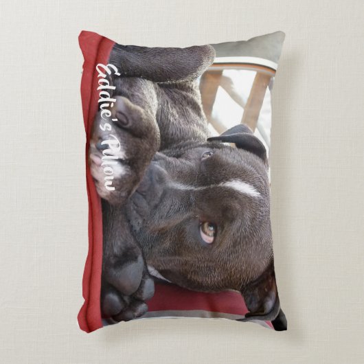 Editable Baby Pitbull Puppy Accent Kussen (Voorkant(Verticaal))