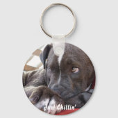 Editable Baby Pitbull Puppy Sleutelhanger (Voorkant)