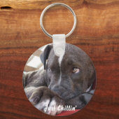 Editable Baby Pitbull Puppy Sleutelhanger (Voorkant)