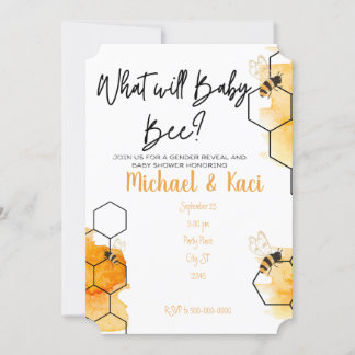 EDITABLE, baby shower, gender reveal, invitation Kaart