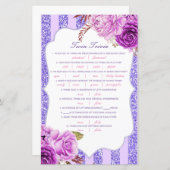 Editable Baby Twin Trivia Baby shower met antwoord (Voorkant / Achterkant)