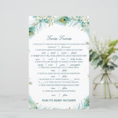 Editable Baby Twin Trivia Baby shower met antwoord (Staand voorkant)