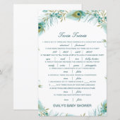 Editable Baby Twin Trivia Baby shower met antwoord (Voorkant / Achterkant)