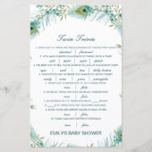 Editable Baby Twin Trivia Baby shower met antwoord (Voorkant)